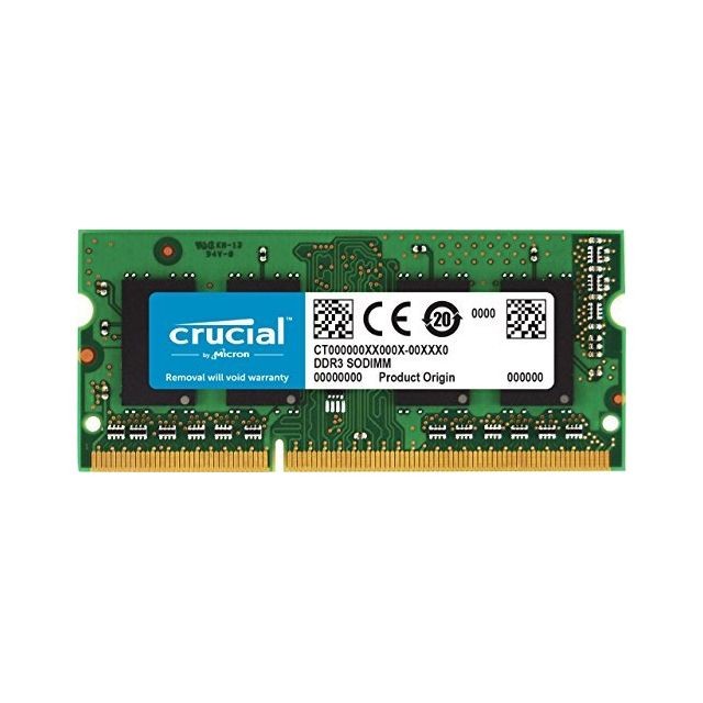 Crucial - Crucial DDR3 4Gb 1333MHz CT4G3S1339MCEU PC3-10600 CL9 SODIMM 204pin 1.35V/1.5V for Mac (CT4G3S1339MCEU) - RAM PC DDR3