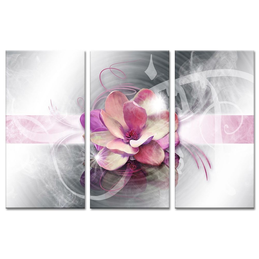 Declina - Cadre triptyque fleur rose deco zen - Vente tableaux