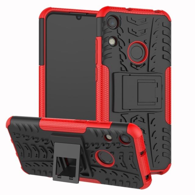marque generique - Coque en TPU hybride antidérapant avec béquille rouge pour votre Huawei Honor 8A marque generique  - Accessoire Smartphone