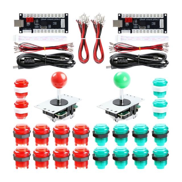 marque generique - Kit DIY Arcade LED 2 Joueurs Pour Jeu PC USB DIY  &  Raspberry Pi Rouge Vert - Objets déco