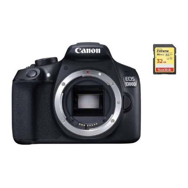 Canon - CANON EOS 1300D Body + 32GB SD card - Reflex Numérique