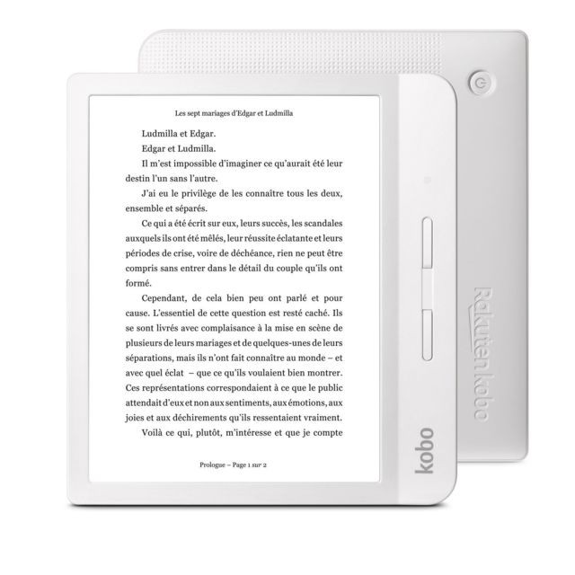 Kobo - Liseuse numérique Libra H2O - 7'' - Blanc - Tablette tactile