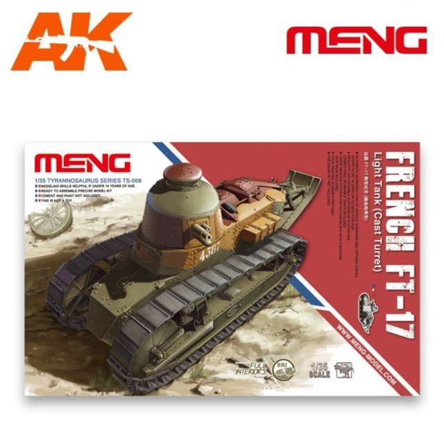 Meng - Maquette Char French Ft-17 Light Tank (cast Turret) Meng  - Chars