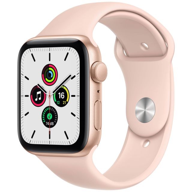 Apple - Watch SE - GPS - 44 - Alu Or - Bracelet Sport Rose - Regular - Apple