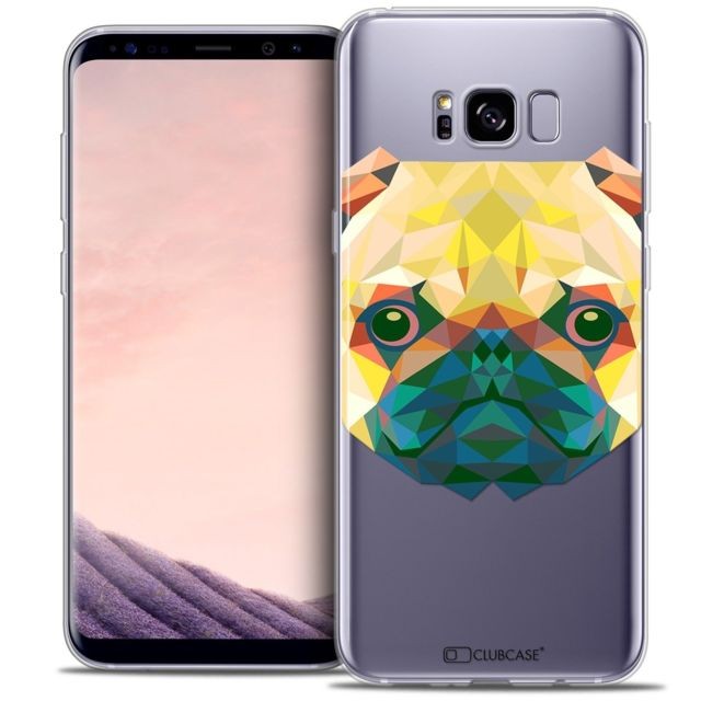 Caseink - Coque Housse Etui Samsung Galaxy S8 (G950) [Crystal Gel HD Polygon Series Animal - Souple - Ultra Fin - Imprimé en France] Chien Caseink  - Polygon