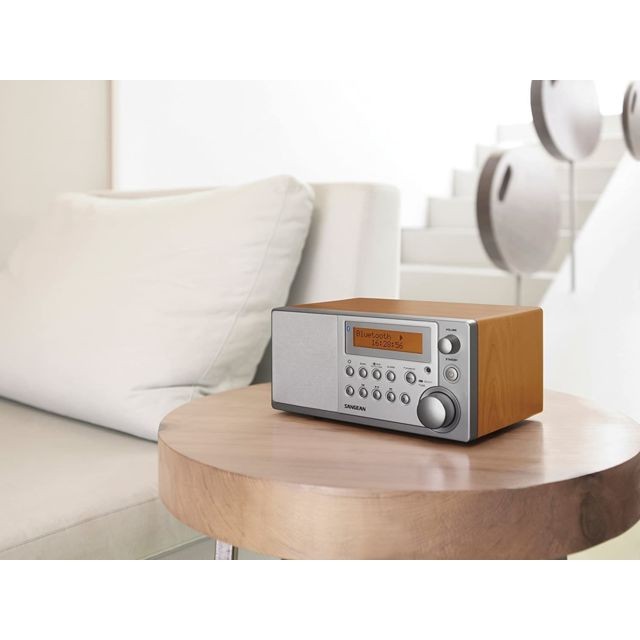 Sangean - radio de table DAB+ FM Bluetooth AUX-in noyer gris - Enceinte et radio