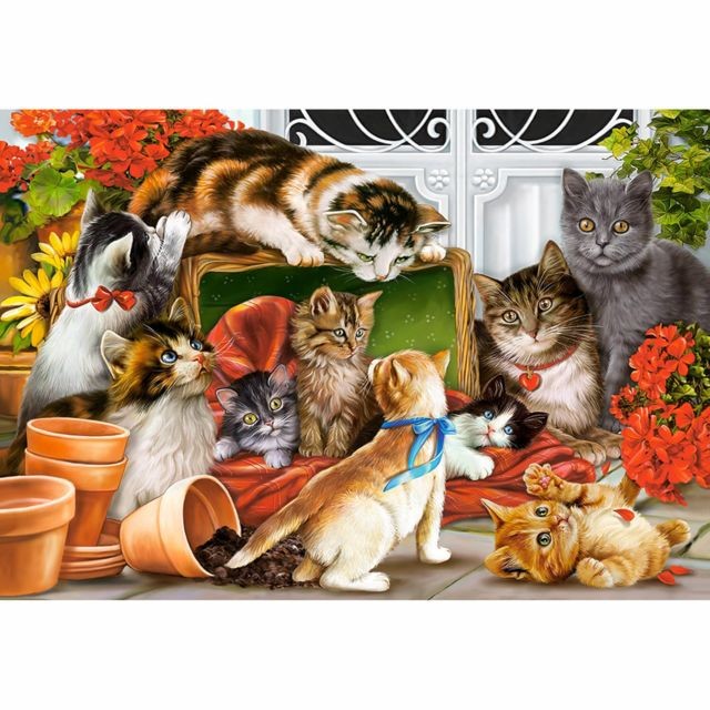 Castorland - Puzzle 1500 pièces : Moment de jeu entre chatons Castorland  - Animaux