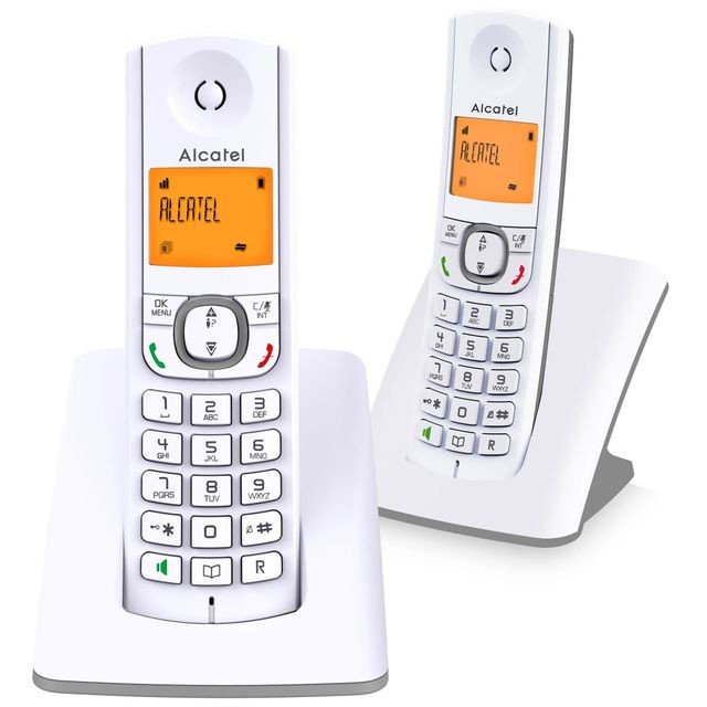 Alcatel - alcatel - téléphone sans fil duo dect blanc/gris - f530duo gris Alcatel   - Téléphone fixe Quattro