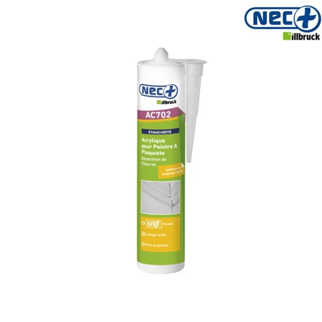 Nec + - Mastic Acrylique Maçonnerie AC702 NEC+ blanc 310ml Nec +  - Colle & adhésif