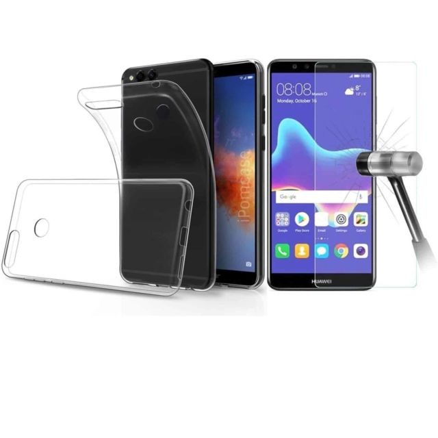 Ipomcase - Coque de protection pour Huawei Y9 2018 / Enjoy 8 Plus avec Protection écran en Verre Trempé Ipomcase  - Coque, étui smartphone Verre