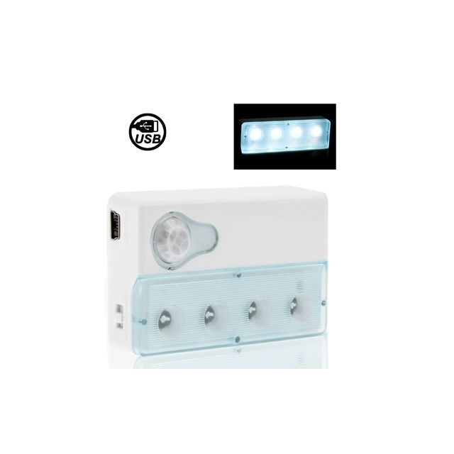 Wewoo - LED détecteur de mouvement Mini 4 Infrarouge PIR Auto de de lumière Baby Bleu Wewoo   - Wewoo