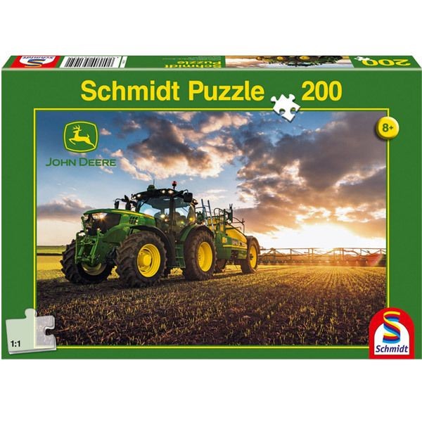 Animaux Schmidt Puzzle 200 pièces : John Deere : Tracteur 6150R avec tonne à lisier