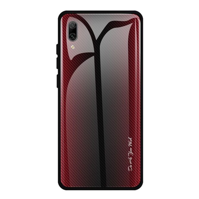 Wewoo - Coque Pour Huawei Enjoy 9 Plus / Y9 2019 étui de protection en verre dégradé de texture rouge Wewoo  - Accessoires et consommables