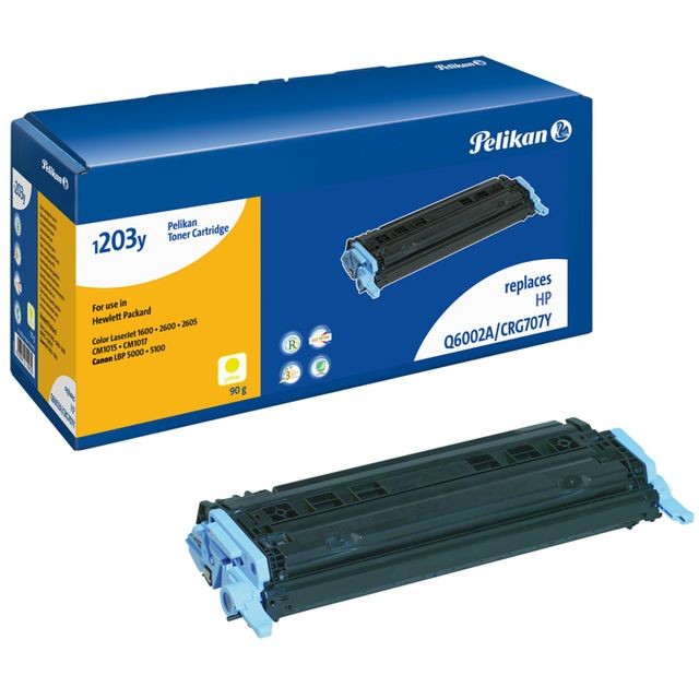 Pelikan - Toner pour HP 2600 (Q6002A) & CANON (707) - Jaune - 2000 pages - Pelikan