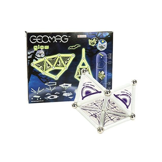 Geomag - Geomag 37-Piece Glow-in-the-Dark Ghost Construction Set a“ Mentally Stimulating for Children and Adults a“ Safe and Construction a“ For Ages 3 and Up Geomag  - Jeux de construction Geomag