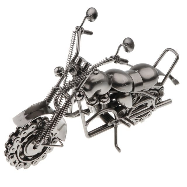 marque generique - modèle de moto sculpture rétro moto pour décor de table à domicile argent gris marque generique  - Jeux & Jouets