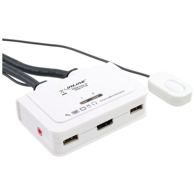 Inline - Commutateur KVM InLine® HDMI USB 2 ports avec audio Inline  - Accessoires disques durs