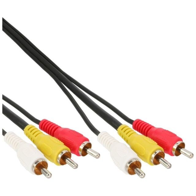 Inline - Câble Cinch, InLine®, Audio/vidéo 3x Cinch mâle/mâle 0,5m Inline  - Câble antenne
