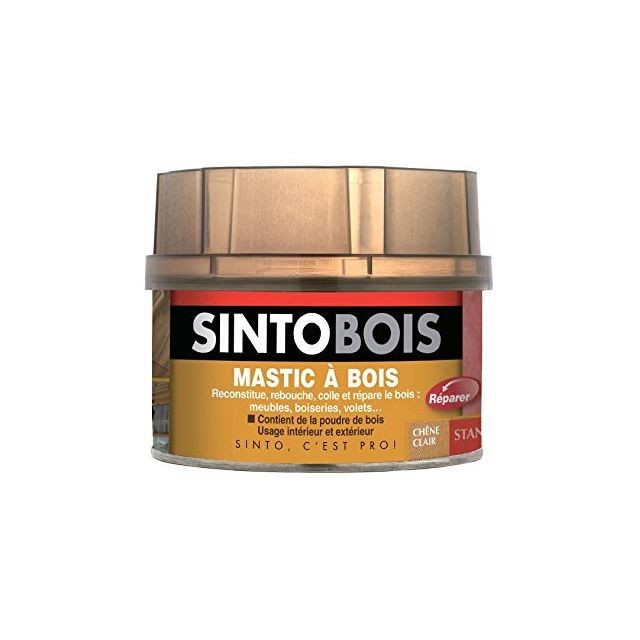 Sinto - Mastic SINTOBOIS + Tube durcisseur SINTO - Chêne Clair - Boite 1 L - 23752 - Sinto