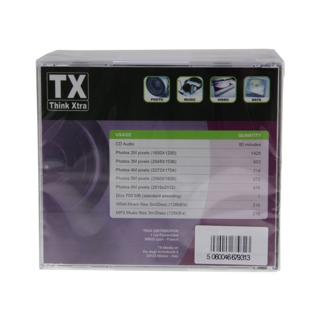 Think Xtra Pack de 10 cdr tx 80 vitesse x52 700 mb