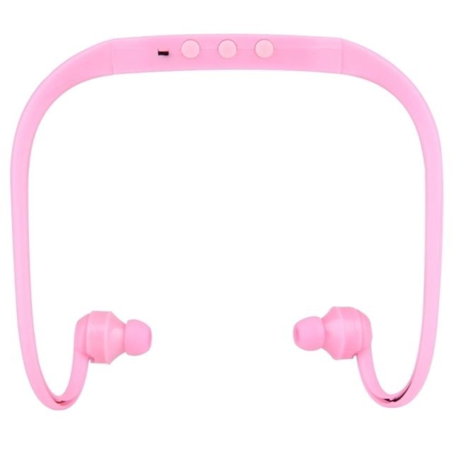 Wewoo - Casque Bluetooth Sport rose pour les smartphone et iPad ordinateur portable MP3 ou autres périphériques audio, stockage maximum de carte SD: 8 Go imperméable à l'eau stéréo sans fil étanche écouteurs intra-auriculaires avec micro SD, Wewoo  - Casque audio rose