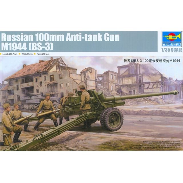 Figurines militaires Trumpeter Maquette canon Anti-chars 100mm M1944 (BS-3) soviétique
