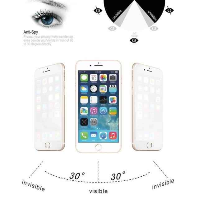 Protection écran smartphone Film anti-éblouissement en verre trempé 9H 10D pour iPhone 8 et 7 (blanc)