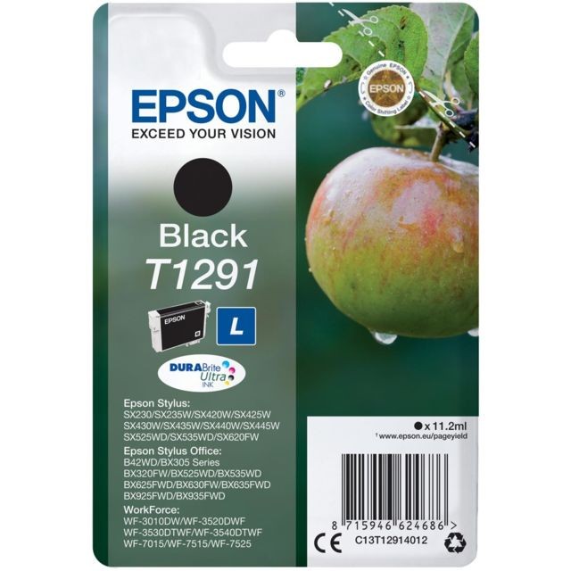 Epson - C13T12914012 cartouche d'encre noir ""POMME"" série T1291 authentique - DURABrite Ultra N - Cartouche d'encre