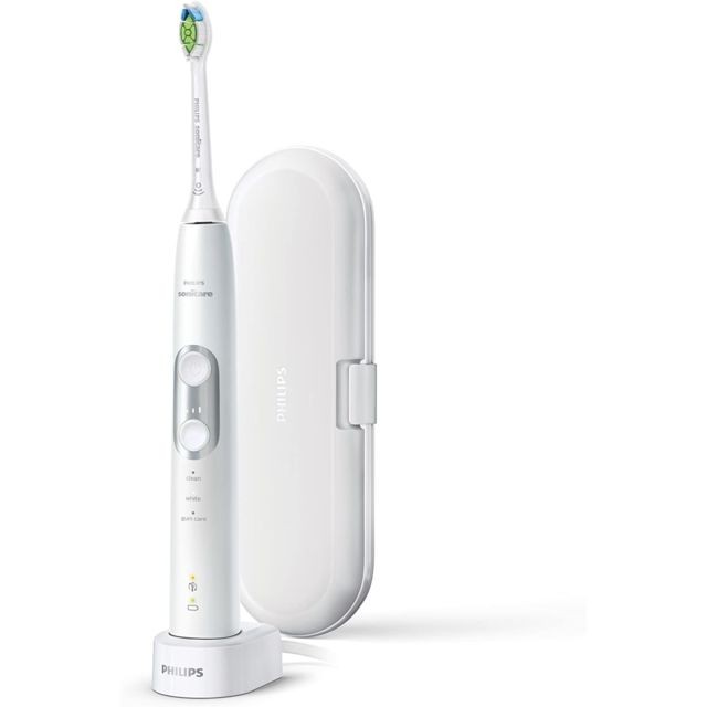 Philips - brosse à dents électrique avec Technologie Sonique blanc gris - Brosse à dents électrique