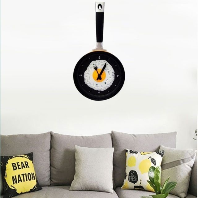 Wewoo - Horloge murale décorative en forme de poêle à oeufs au salon créatif Orange Wewoo  - Horloges, pendules Orange