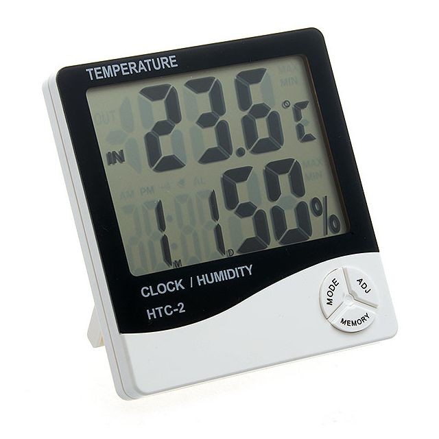 Météo connectée marque generique Horloge Digitale Thermomètre Hygromètre Min Max Intérieur Extérieur