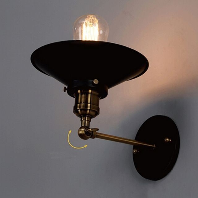 Appliques Applique murale LED à une tête Antique Pure Copper Living Room Lampe vintage de bar à la mode sans ampoulesTaille 22cm