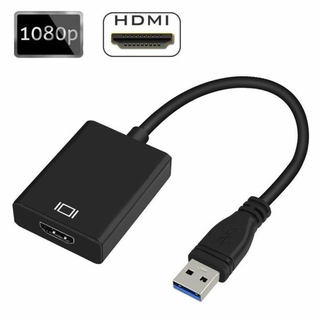 Ineck - INECK® Adaptateur USB vers HDMI Adaptateur 1080P, Convertisseur vidéo pour ordinateur portable HDTV TV Windows 7/8/10 PC seulement Ineck  - Convertisseur Audio et Vidéo