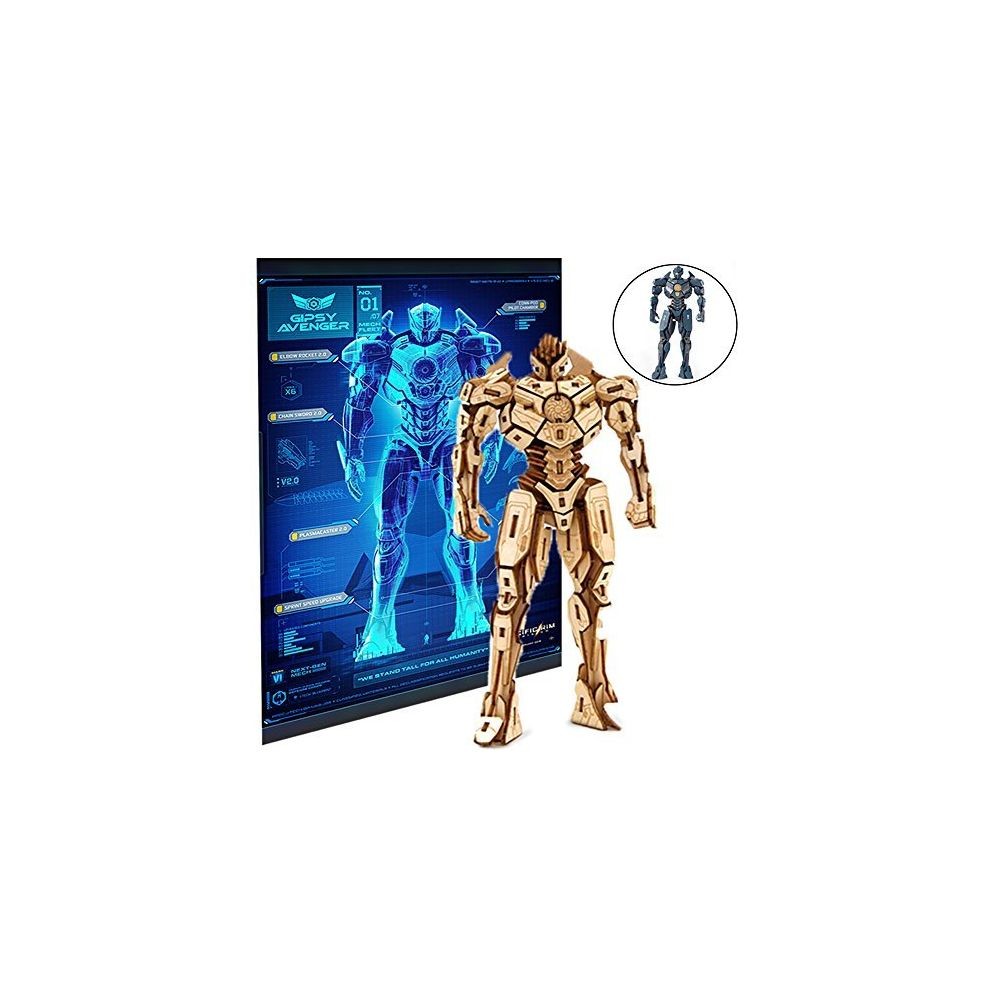 Incredibuilds IncrediBuilds Pacific Rim Uprising Gipsy Avenger Poster and 3D Wood Model Figure Kit - Build Paint and Collect Your Own