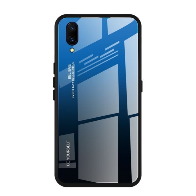 Wewoo - Coque Pour Vivo X23 Gradient Color Glass Case Bleu Wewoo  - Accessoire Smartphone
