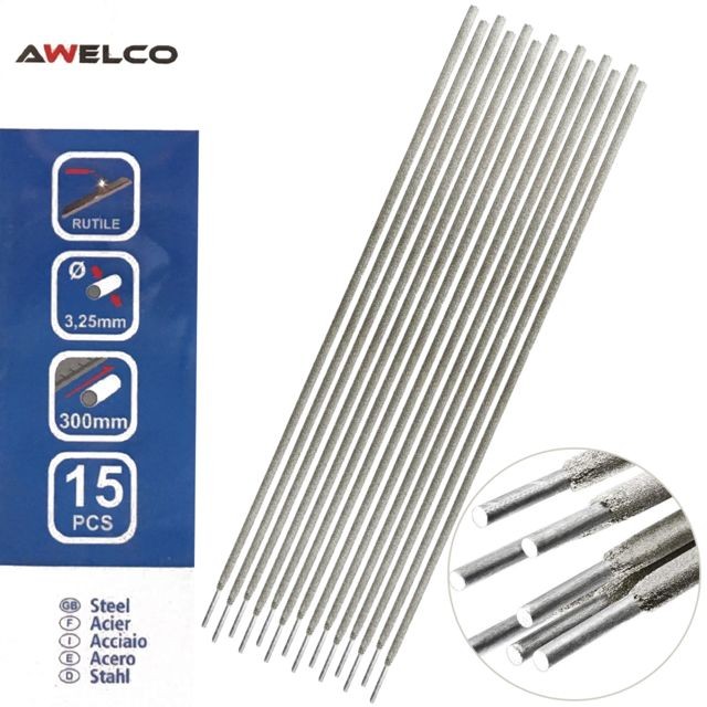 Awelco - Electrodes rutile 3,25 x 300 mm 15 pièces AWELCO Baguette enrobée soudure à l'arc Acier - Souder