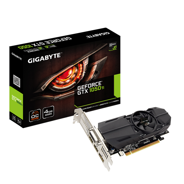Gigabyte - GeForce GTX 1050 TI LOW PROFILE Boost: 1442 MHz/ Base: 1328 MHz in OC Mode Gigabyte   - Carte Graphique NVIDIA 4 go