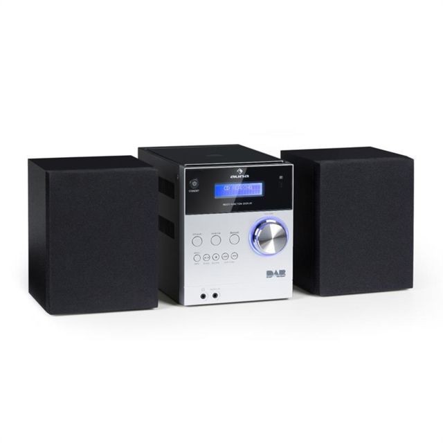 Auna - auna MC-20 DAB Micro chaîne stéréo CD MP3 radio FM DAB+ Bluetooth - argent Auna - Chaînes Hifi