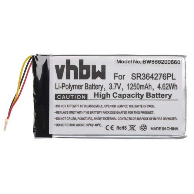 Vhbw - vhbw batterie remplace Becker SR364276 pour système de navigation GPS (1250mAh, 3.7V, Li-Polymère) Vhbw  - Accessoires sport connecté