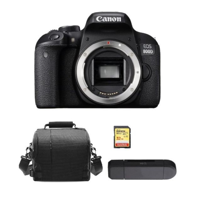 Canon - CANON EOS 800D Body + 32GB SD card + camera Bag + Memory Card Reader Canon  - Reflex Numérique