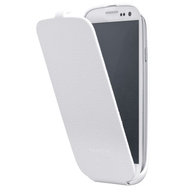 Coque, étui smartphone Samsung Etui avec un couvercle ETUISMGS3W pour Samsung i9300 - blanc