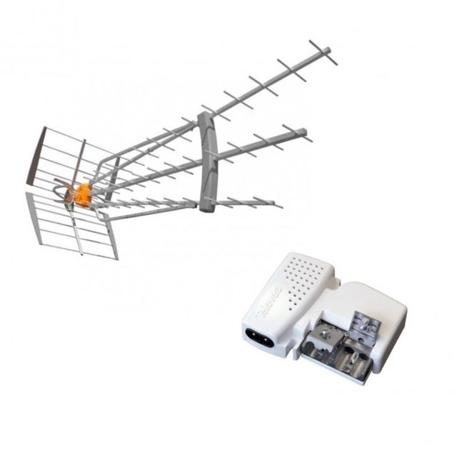 Televes - TELEVES Pack Antenne DAT HD BOSS LR LTE700 (C.21 - C.48)  Gain 47dBi ! TNT UHF + Alimentation 24V Televes  - Antenne tnt
