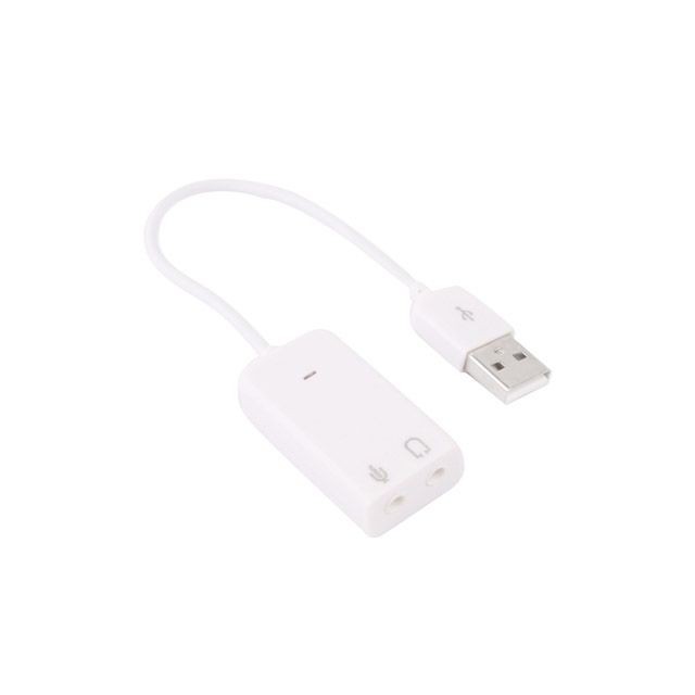 Wewoo - Carte Son USB blanc Adaptateur audio 7.1 canaux USB 2.0, Plug and Play - Carte Audio
