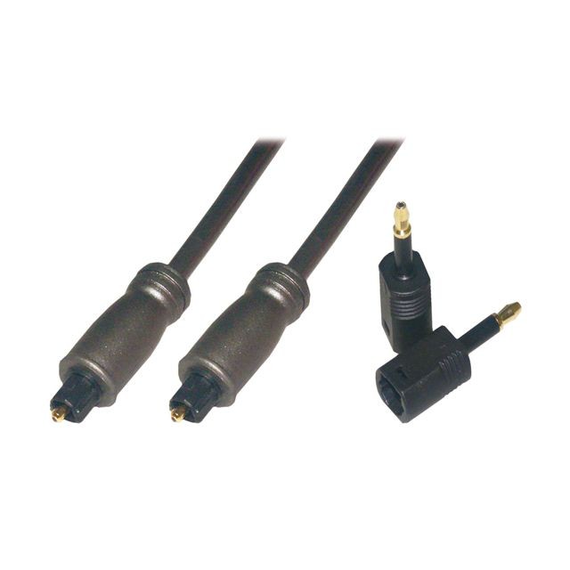 Mcl - MCL Câble audio optique Toslink mâle / mâle + adaptateur - 5m Mcl  - Câble Optique Mcl