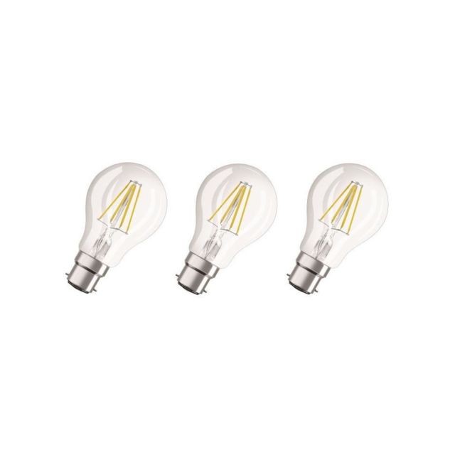 Ampoule LED B22 Standard Blanc-chaud Claire 60W x3 PHILIPS