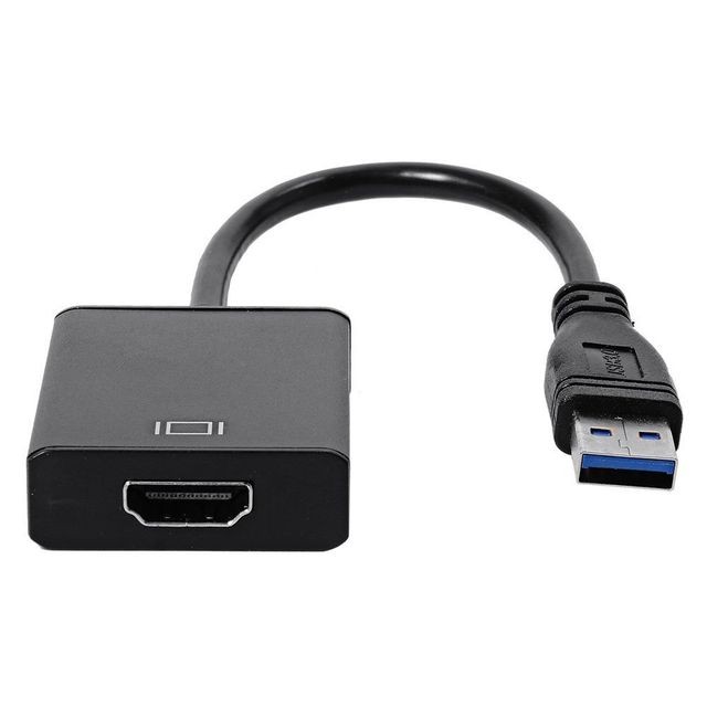 Convertisseur Audio et Vidéo  CABLING® Adaptateur USB 3.0 male vers HDMI femelle - convertisseur ordinateur, pc portable USB vers écran télé, tv, hdtv, moniteur, projecteur en HDMI (windows 7, windows 8, windows 10)