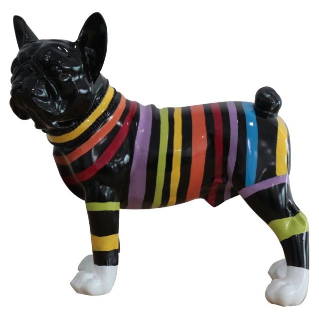 Kuateh - Figurine Boston Terrier Kuatéh Nix 32x14x30 cm Noir à Rayures Kuateh  - Décoration
