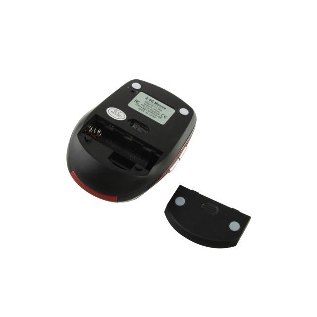 Souris Souris sans fil rouge Optique Sans 6D de 2,4 GHz 800 ~ 1600 DPI avec Mini Récepteur USB, Plug and Play, Distance de Travail 10 Mètres