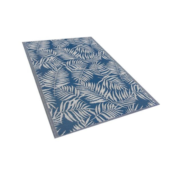 Beliani - Tapis extérieur bleu au motif feuilles de palmier 120 x 180 cm KOTA Beliani - Beliani