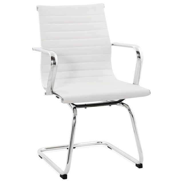 Alterego - Chaise de bureau design 'GIGA' en matière synthétique blanche - Chaise de bureau Chaises
